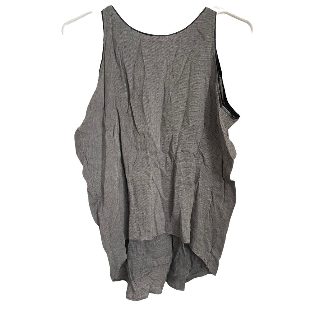 EUC Helmut Lang Authentic Tank Top Blouse Gray Black Size Petite XS